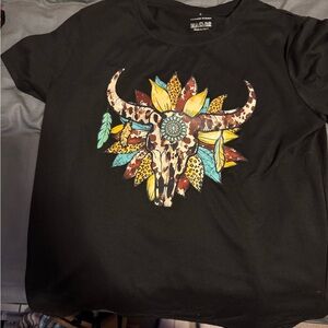 SHEIN Black T-Shirt with Vibrant Design